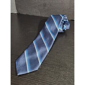 Winfield Mens‎ Navy Blue Striped polyester Necktie vintage